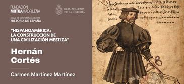 Cartel de la conferencia de Hernán Cortés